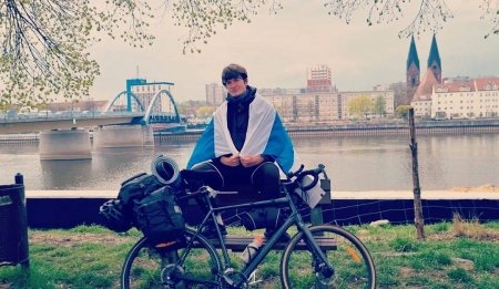 Велопробег Даниила в поддержку Украины