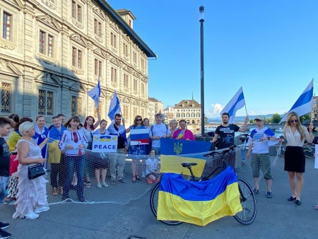 в Цюрихе состоялся митинг солидарности против войны в Украине