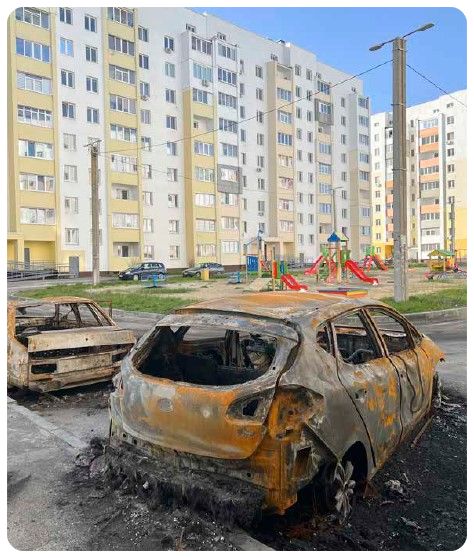 Взорванные автомобили в Харькове