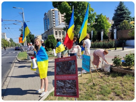 Акция против войны в Кишиневе. 3 июня 2022