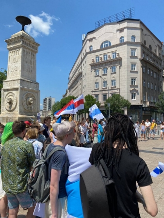 Антивоенный митинг. Белград, Сербия. 12 июня 2022