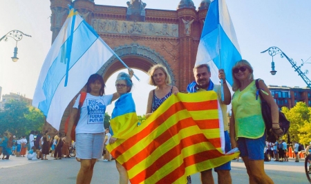 Барселона, Испания. Митинг против войны. 24 июля 2022.