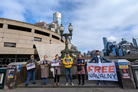 Акция в поддержку Навального. Мельбурн.