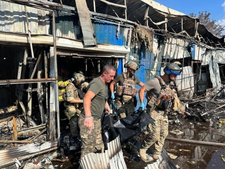 Российская армия обстрелял рынок в Константиновке